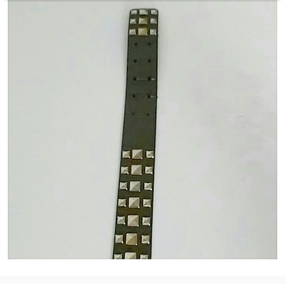 Gray and Silver Faux Leather Studded Belt - Picture 6 of 8